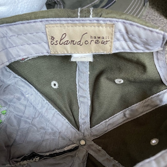 Hawaii Aloha 2015 State Island Logo Khaki Green Distressed Island Crew Cap Hat - Picture 7 of 9